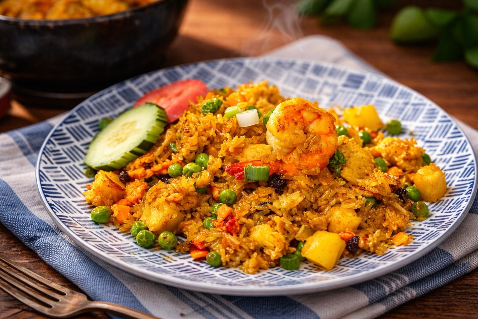 Pineapple fried rice.