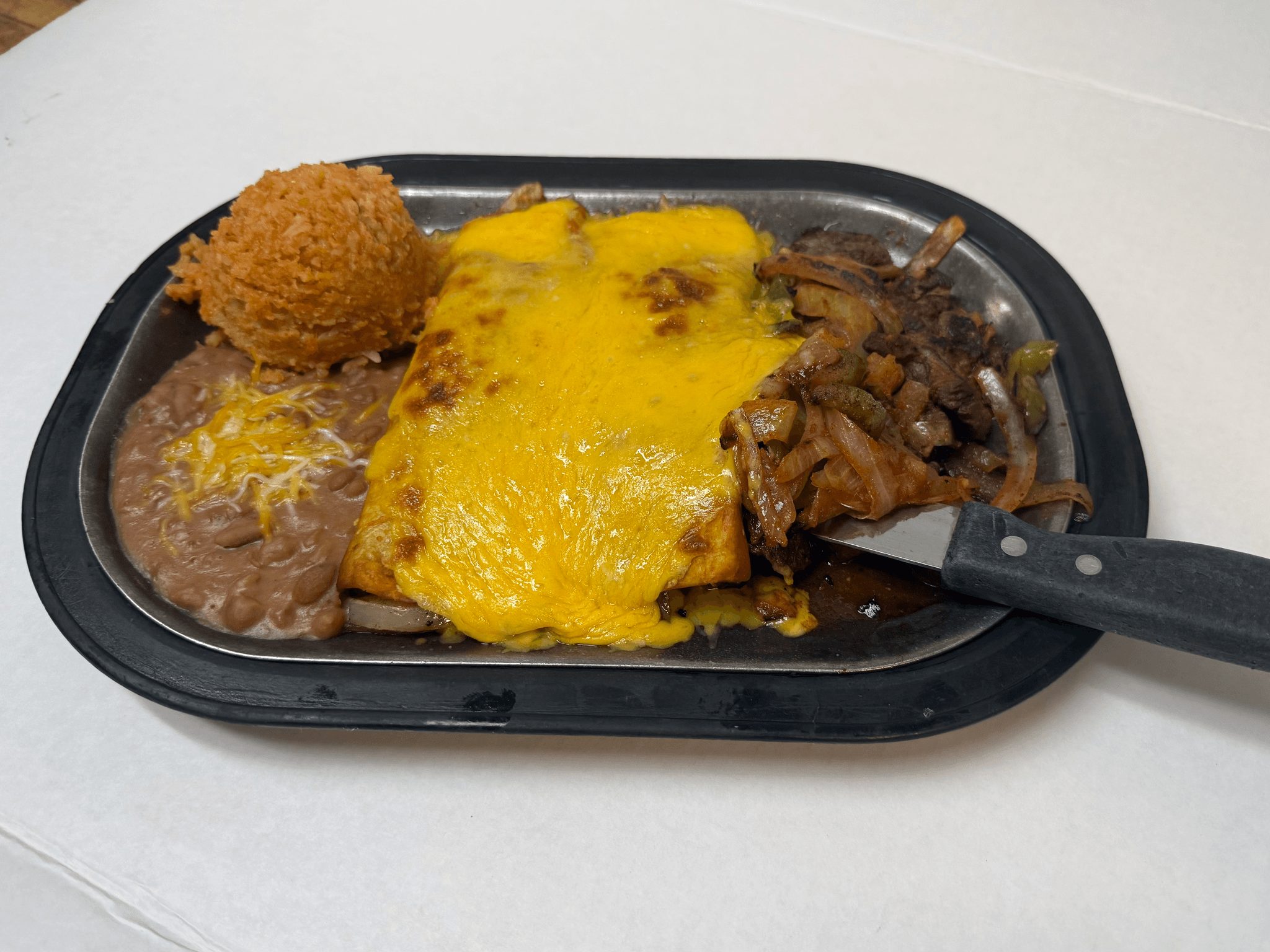 Two Fajita Enchiladas.