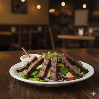 Ensalada Saoco Con Carne Asada/Grilled Steak Over Saoco’s Salad