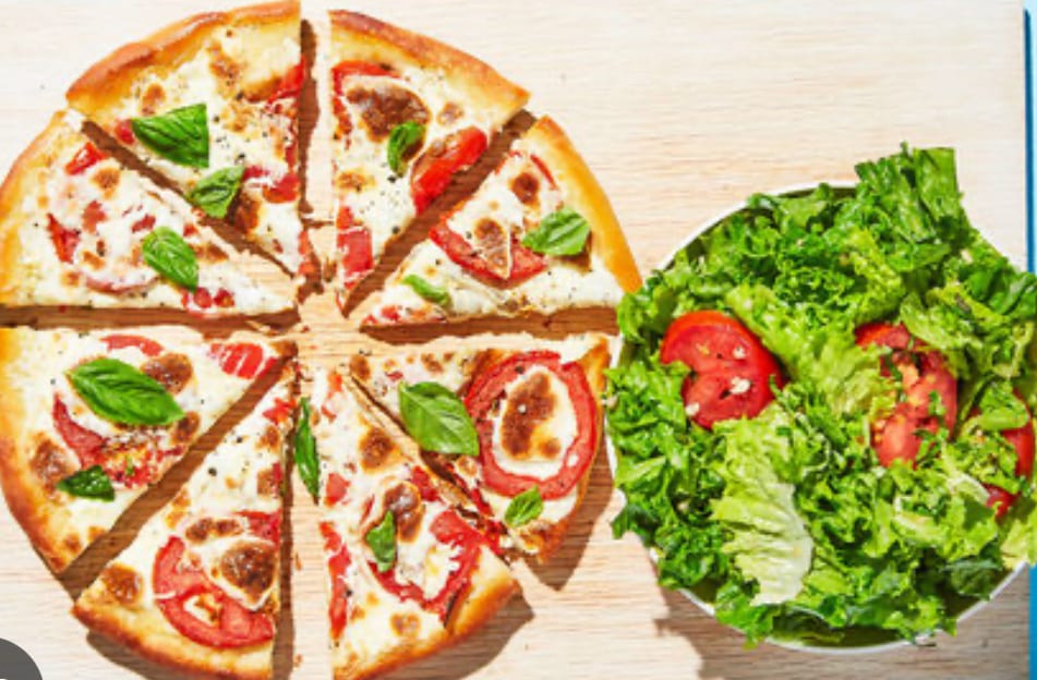 Lunch Combo: Small Pizza and a Side Salad.