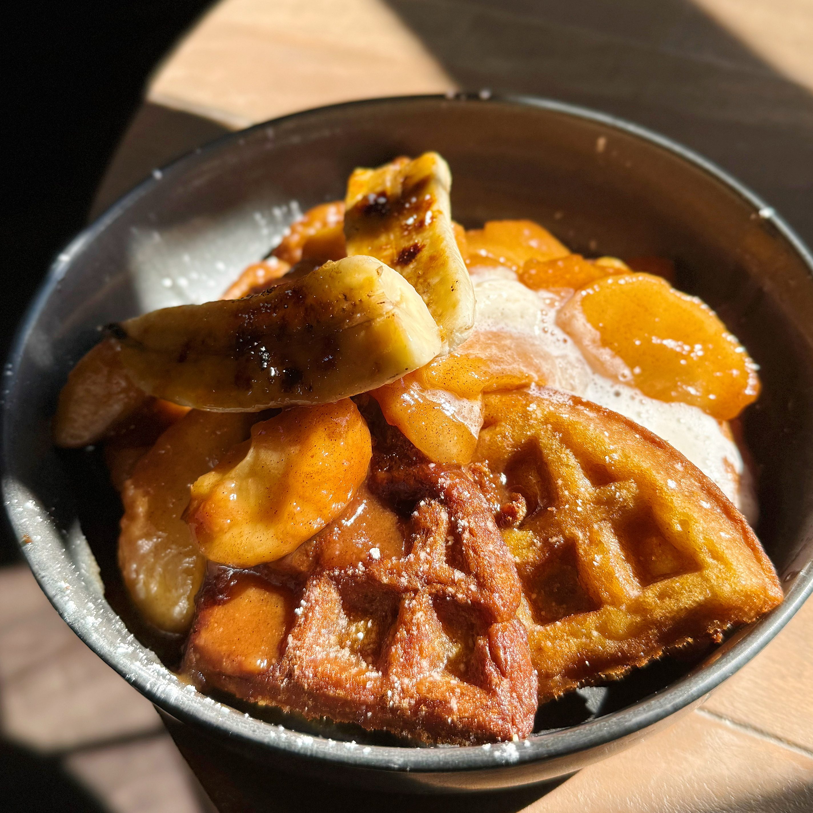 Brown Butter Sage & Pear Waffle.