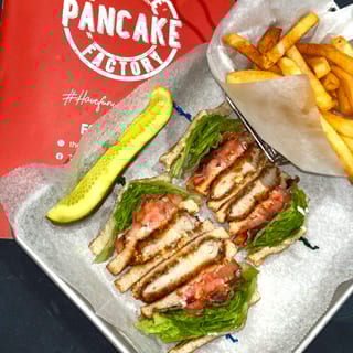 Triple Decker Fried Chicken & Bacon Club Sandwich