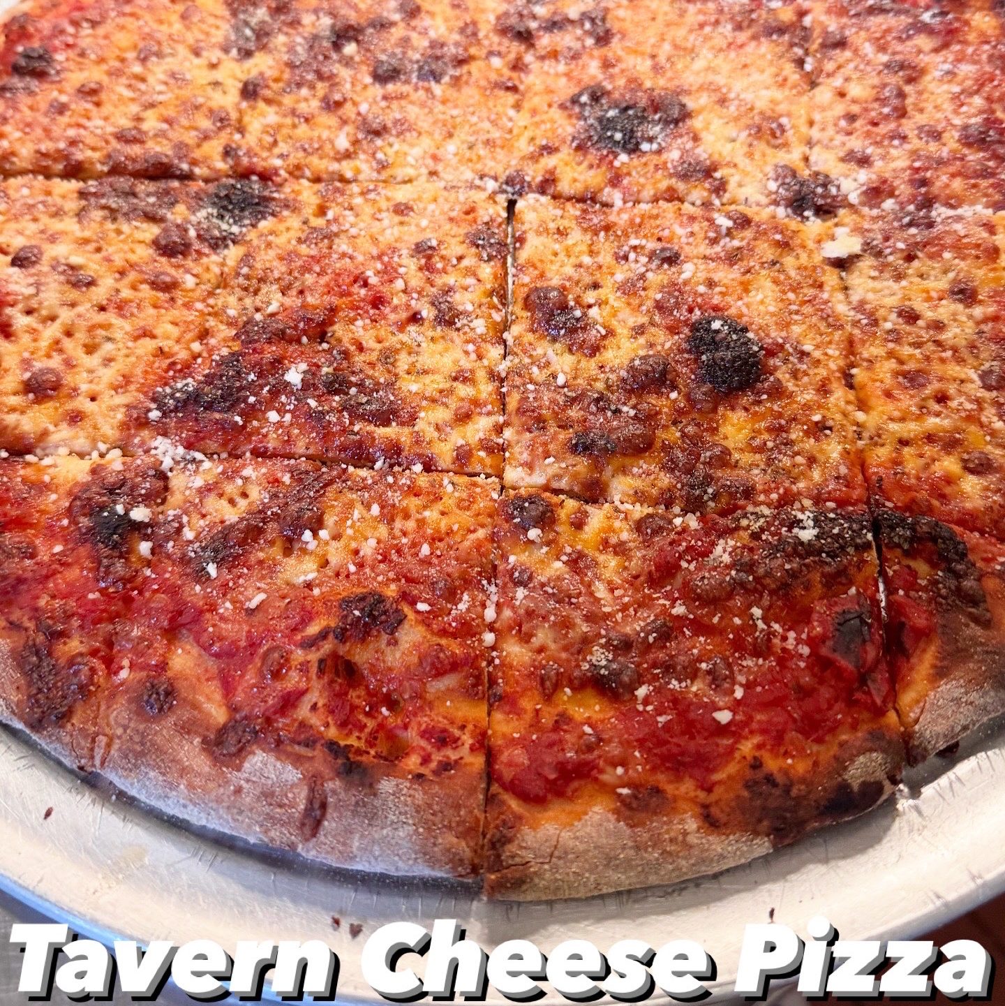 Tavern Cheese Pizza.