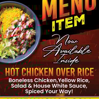 Hot chicken over Rice