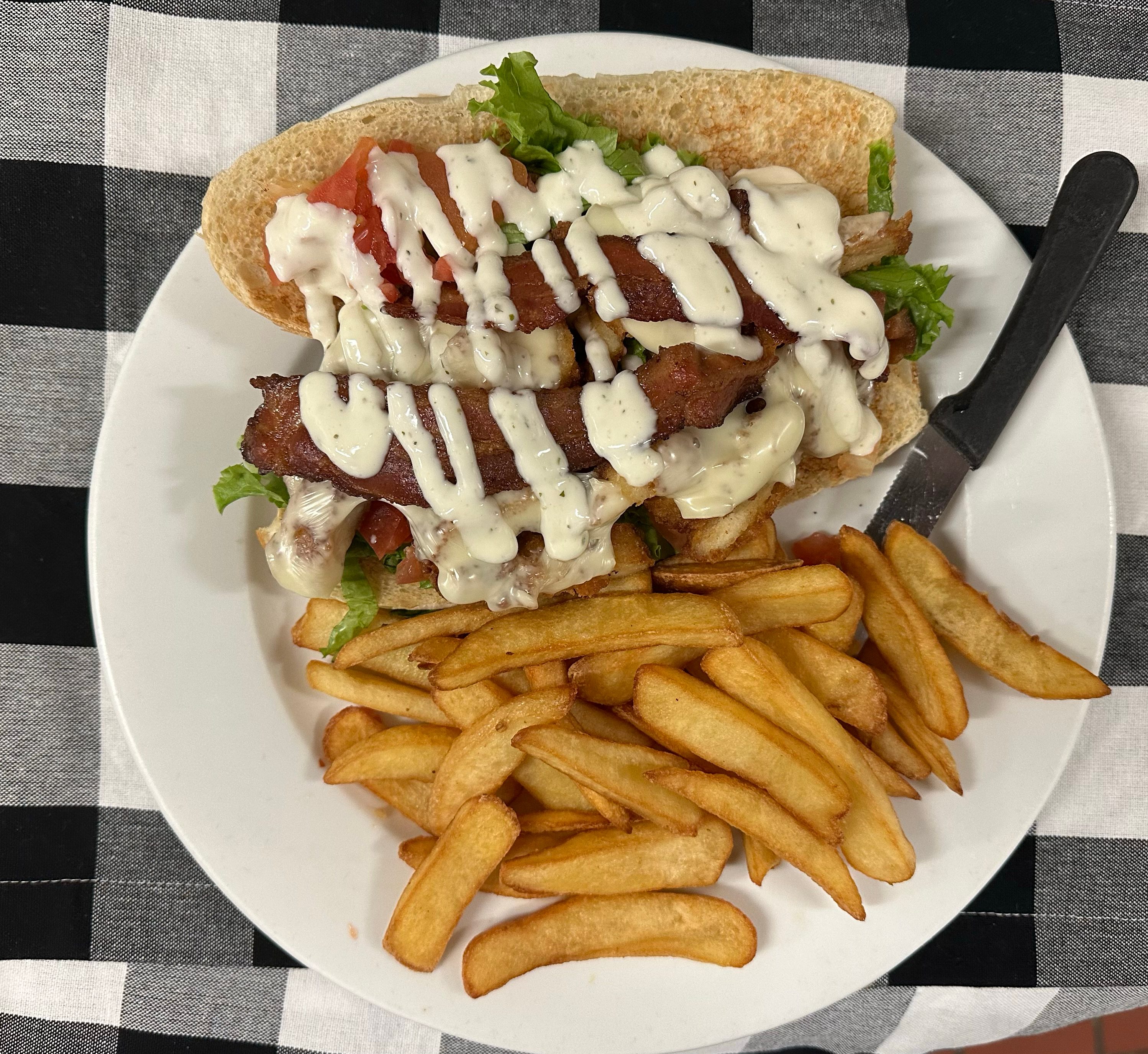 Bacon Crispy Chicken Ranch Grinder.