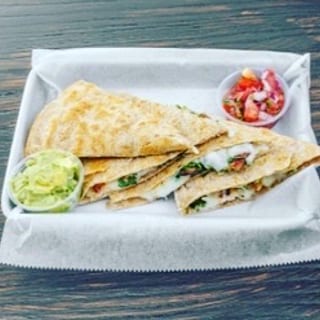 Special Quesadilla With Onions, Serrano Peppers, Cilantro, Pico De Gallo, Avocado Hummus
