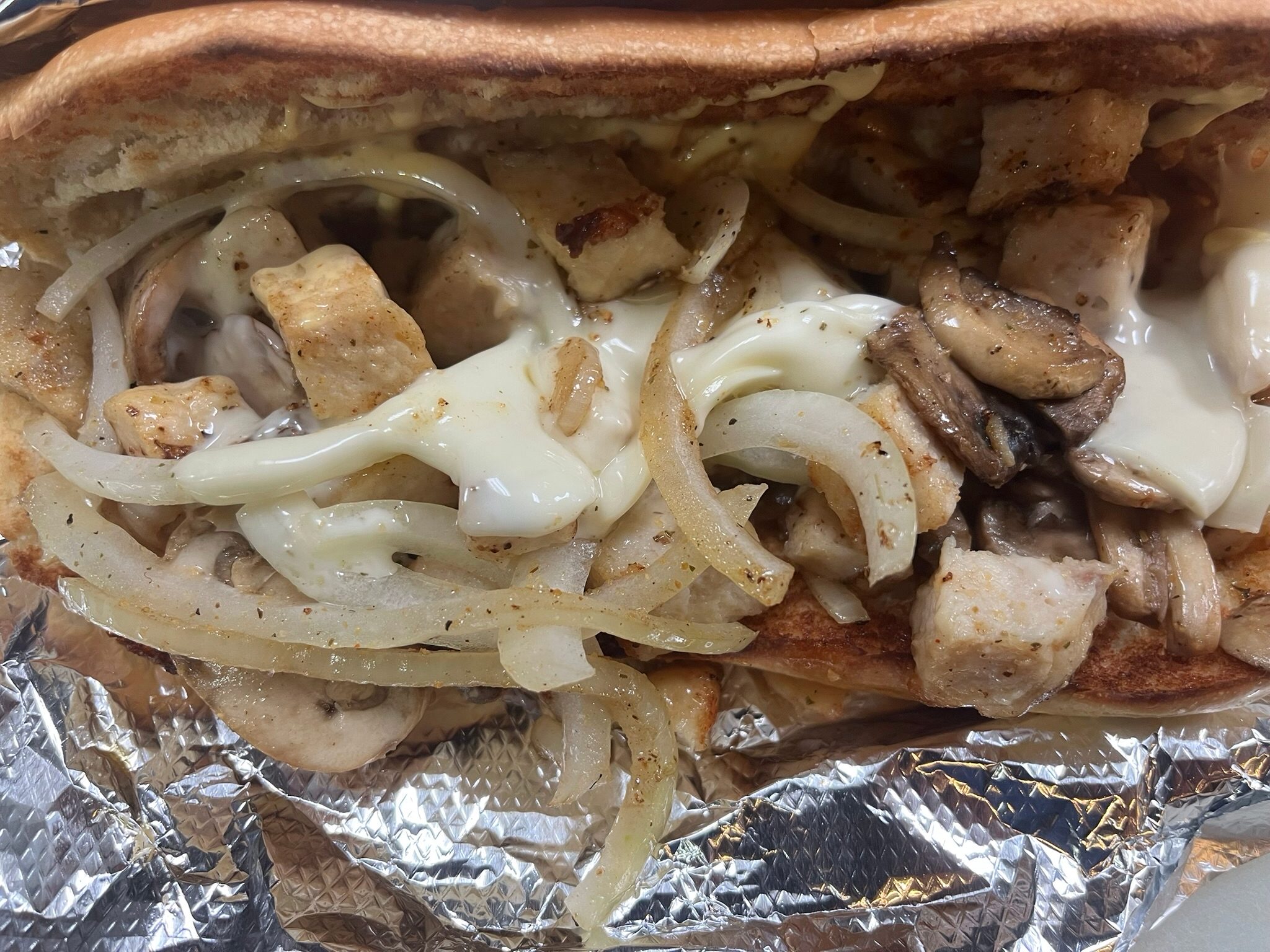 Chicken Mushroom Melt Sandwich.