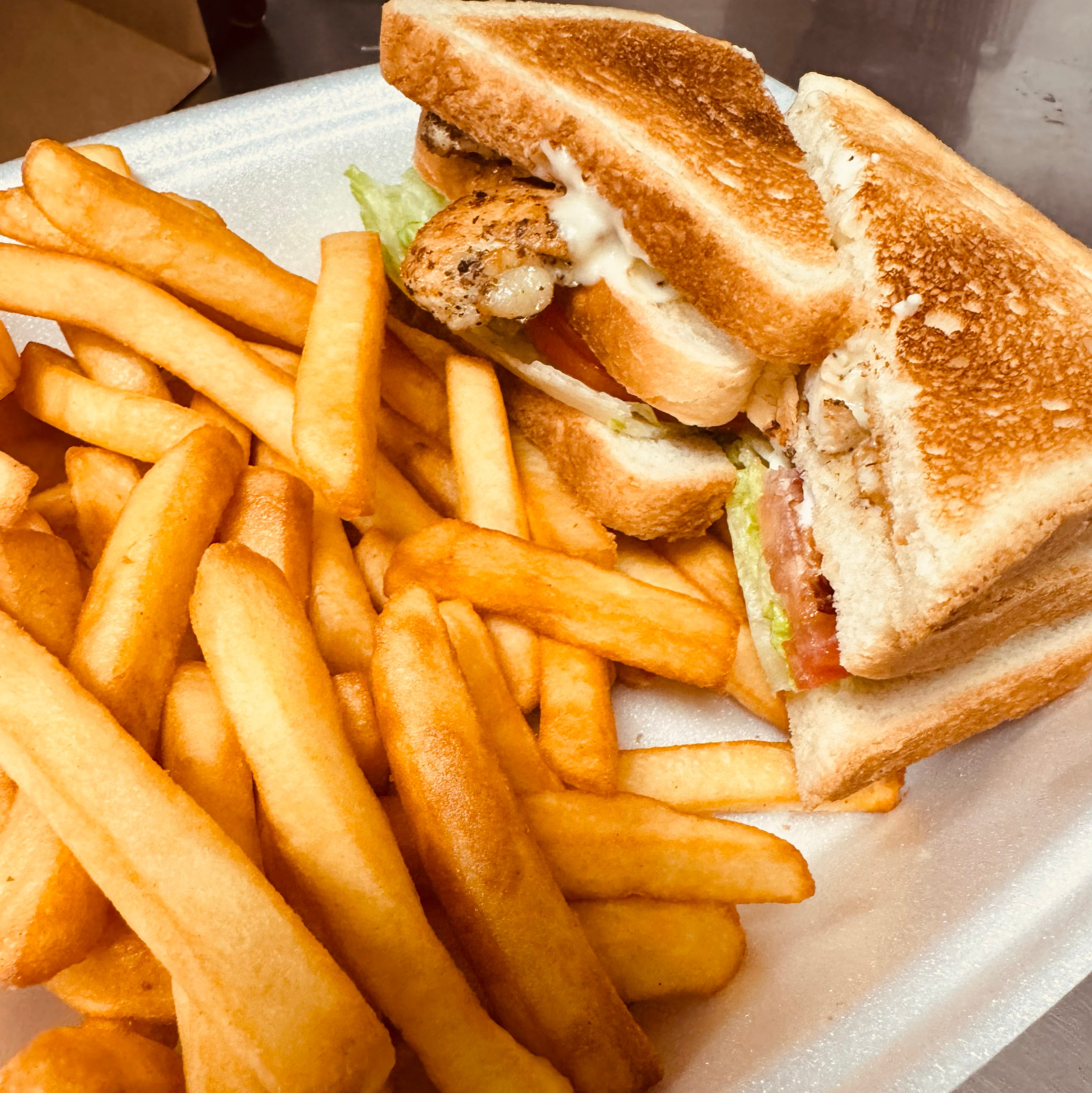 Grilled Chicken Club Sandwich.