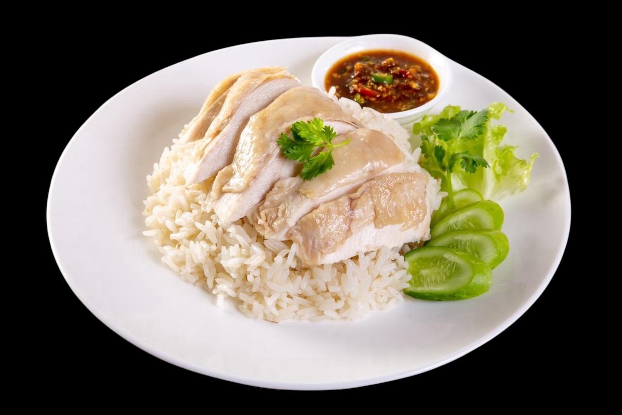Khao Man Gai (Hainanese Chicken).