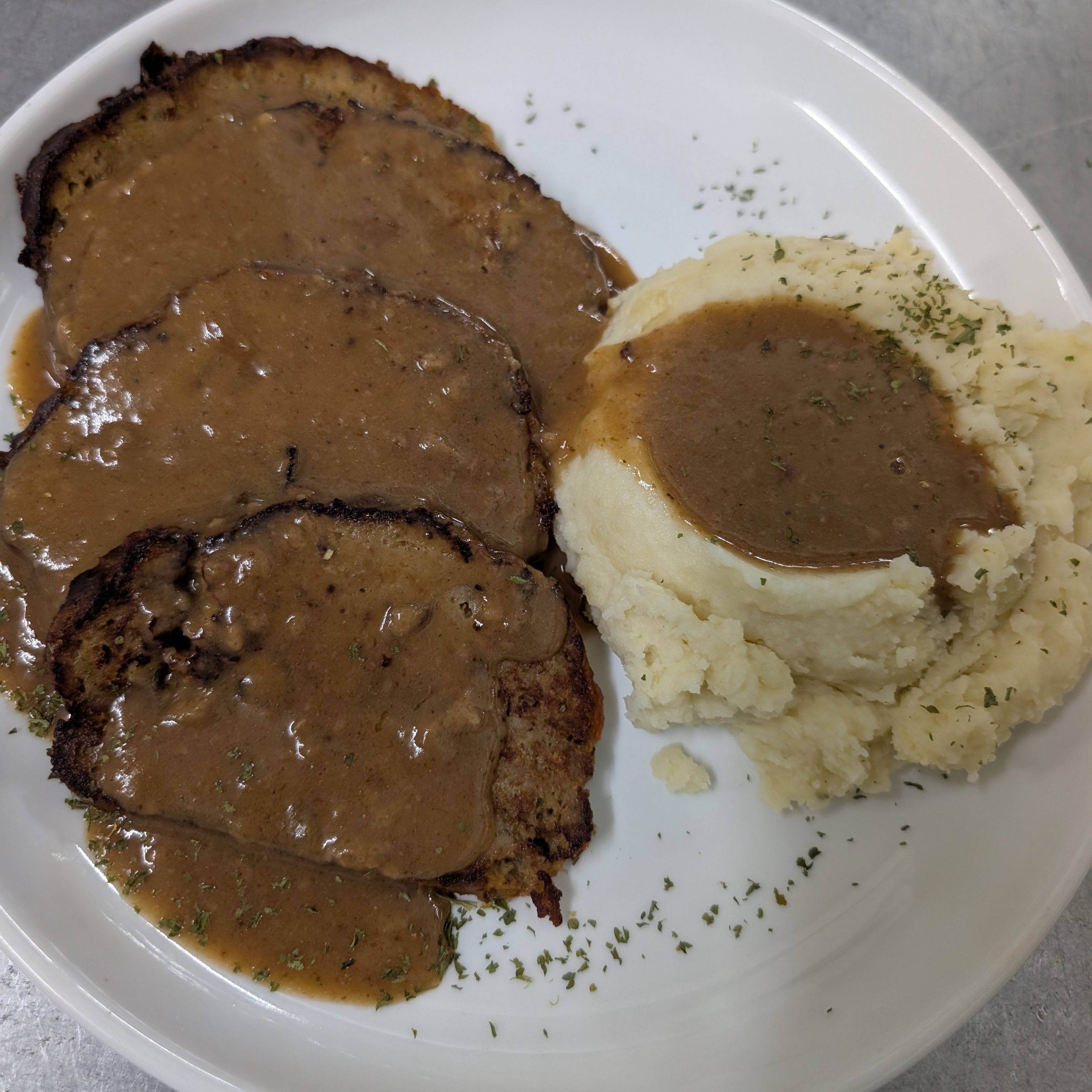 Baked Meatloaf Dinner.