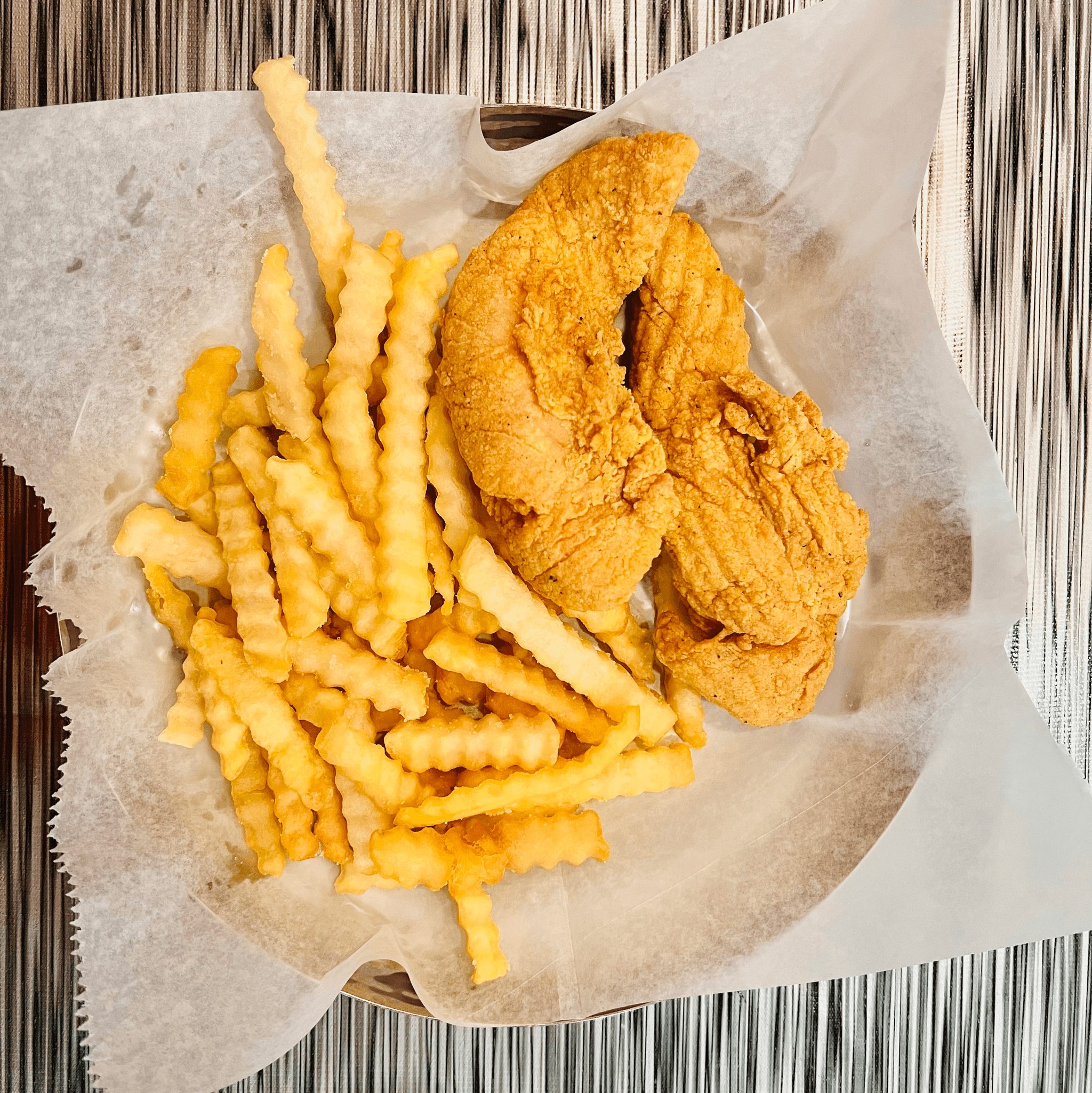 Chicken Tenders and Fries.
