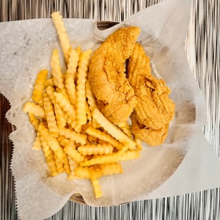 Chicken Tenders and fries