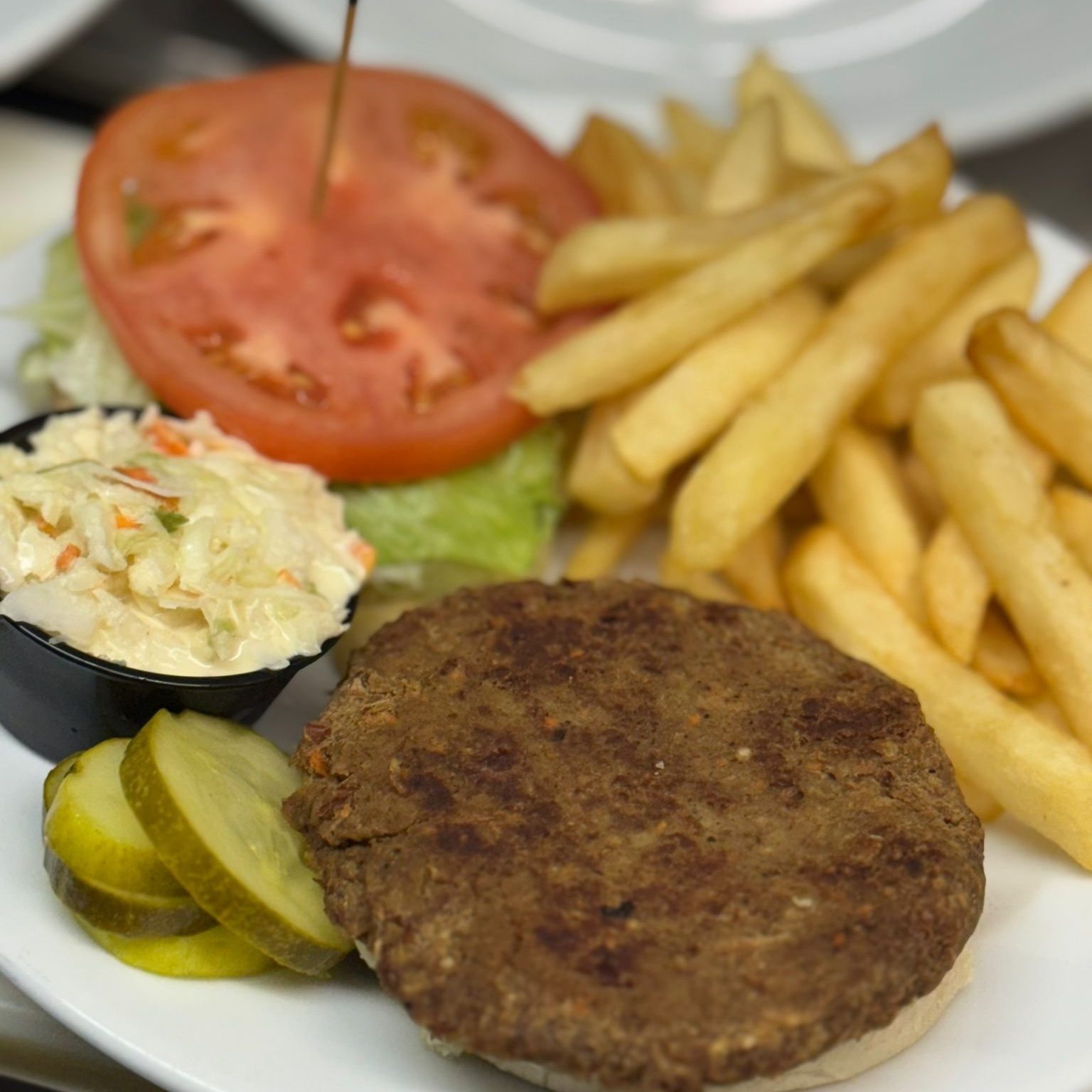 Beyond Burger Deluxe Platter.