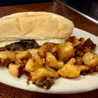 Steak Tip, Egg & Cheese Sandwich