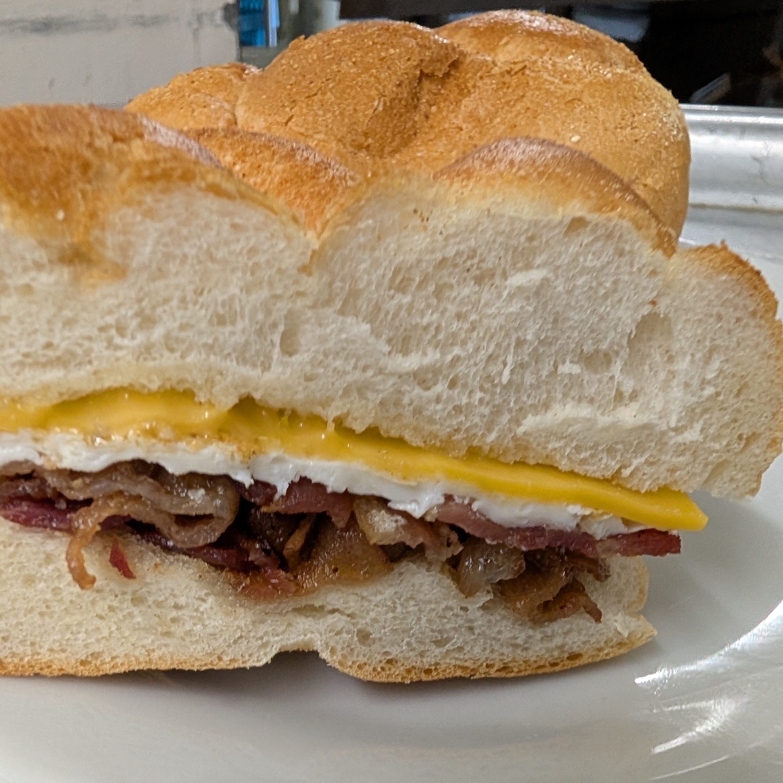 Egg with Meat Sandwich.