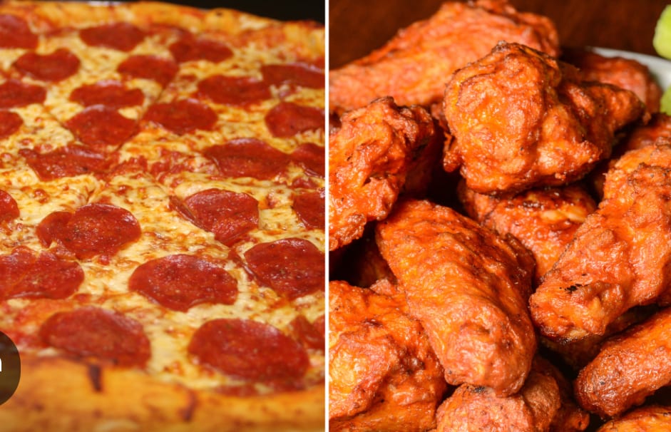 Pizza & Wings Combo: Large Cheese Pizza & 10 Wings.