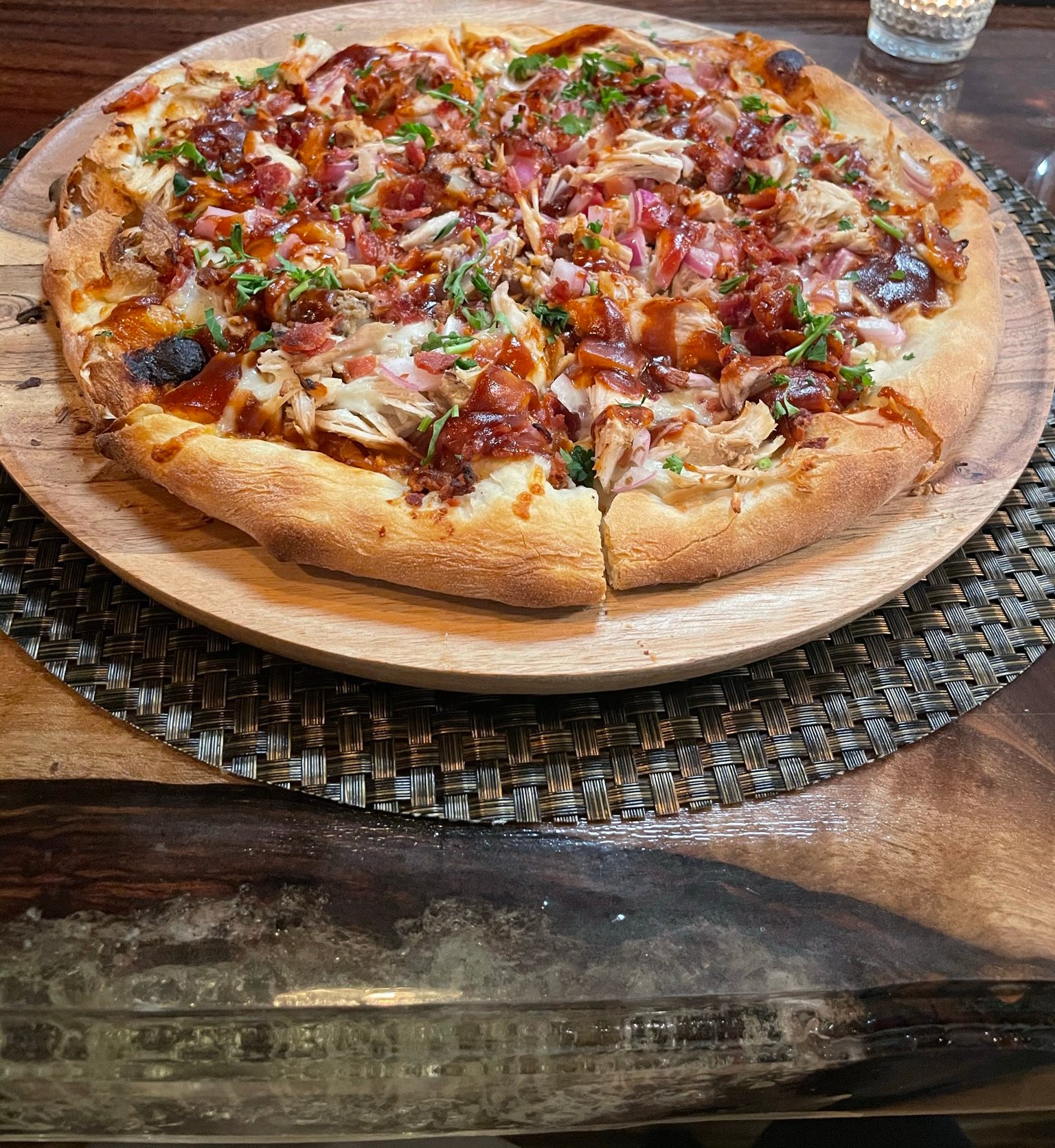 BBQ Chicken Pizza.