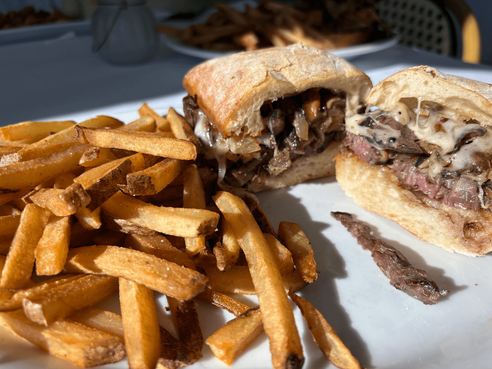 Sliced Steak Melt Sandwich.