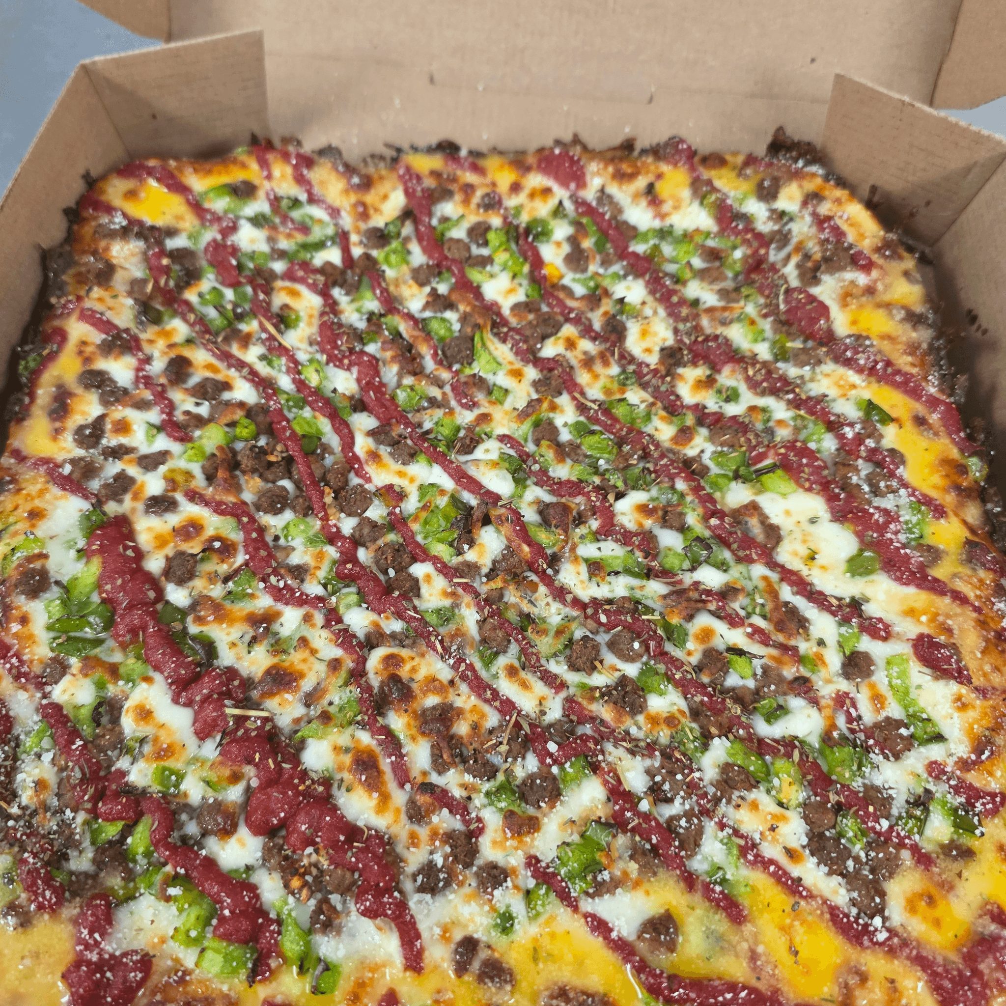 Any Detroit Specialty Pizza.