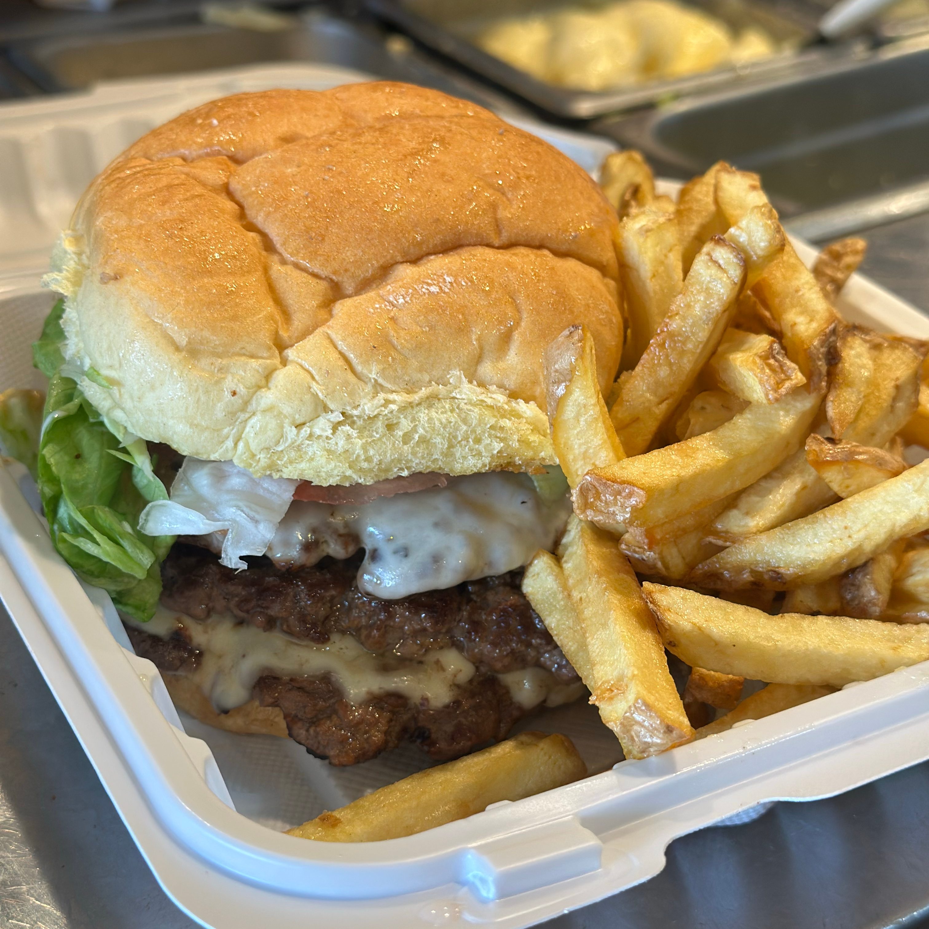 Single Patty Smash Burger & Fresh Cut Fries.