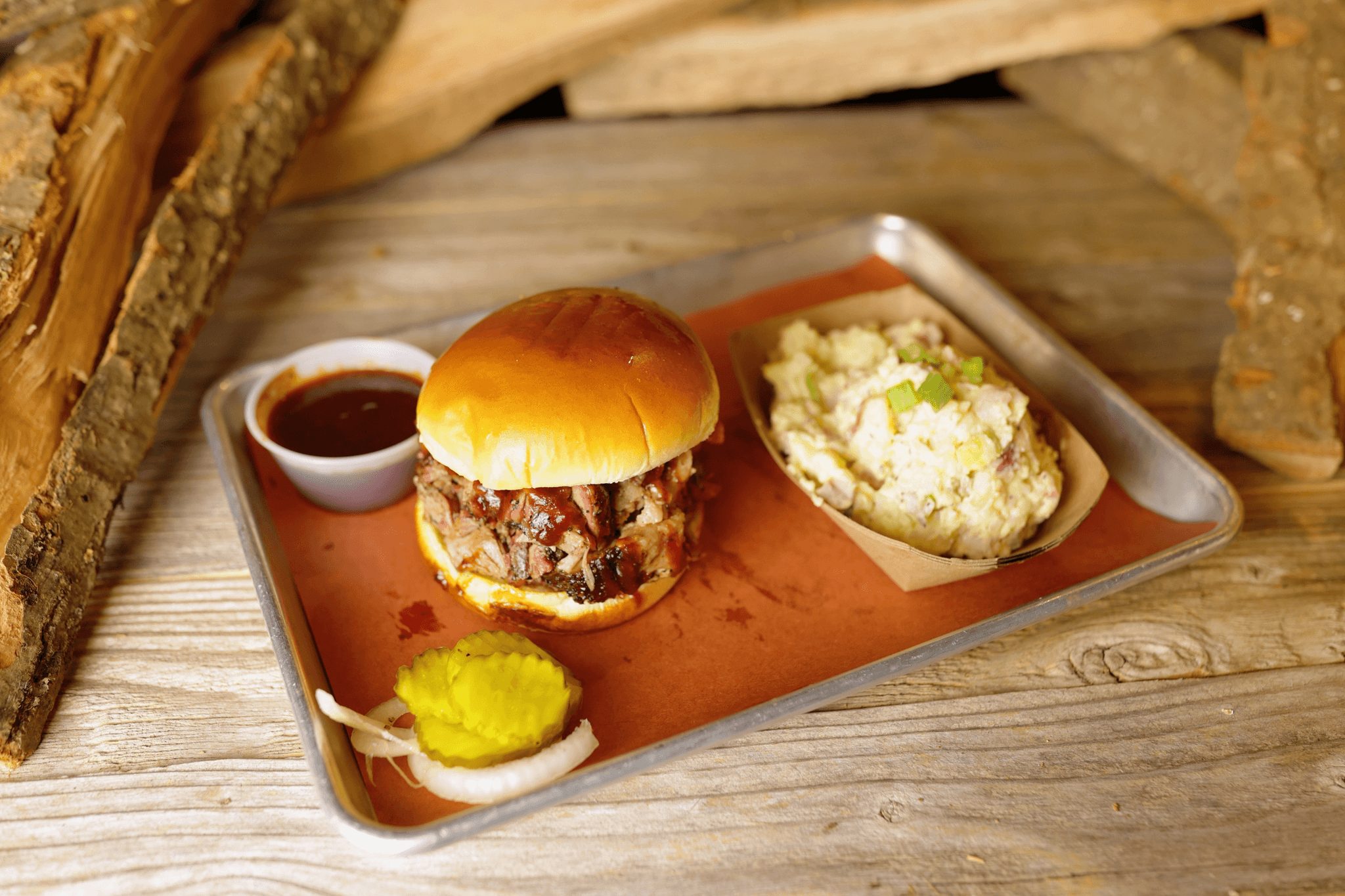 Chopped Brisket Sandwich.