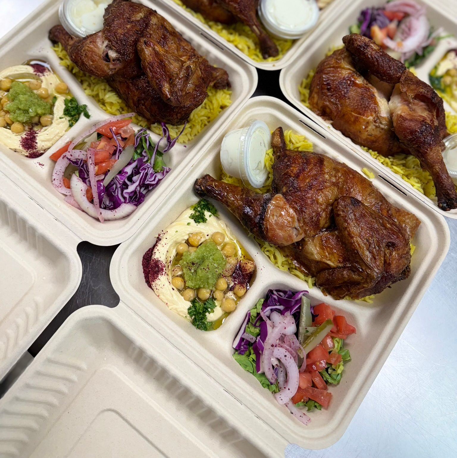 Half Chicken Plate (1 hour wait time).