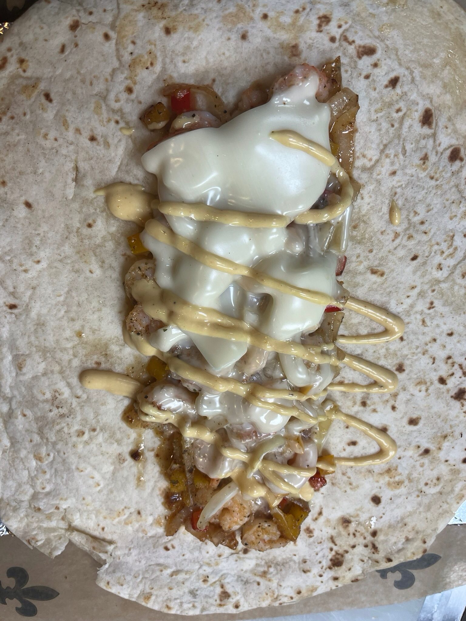 Shrimp Philly Wrap.