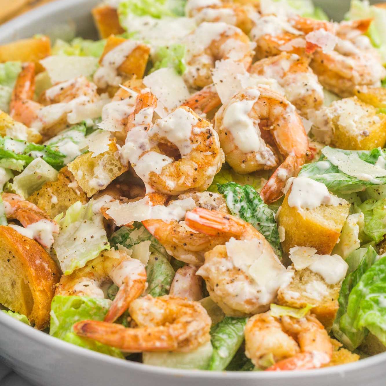 Caesar Salad with Shrimp.