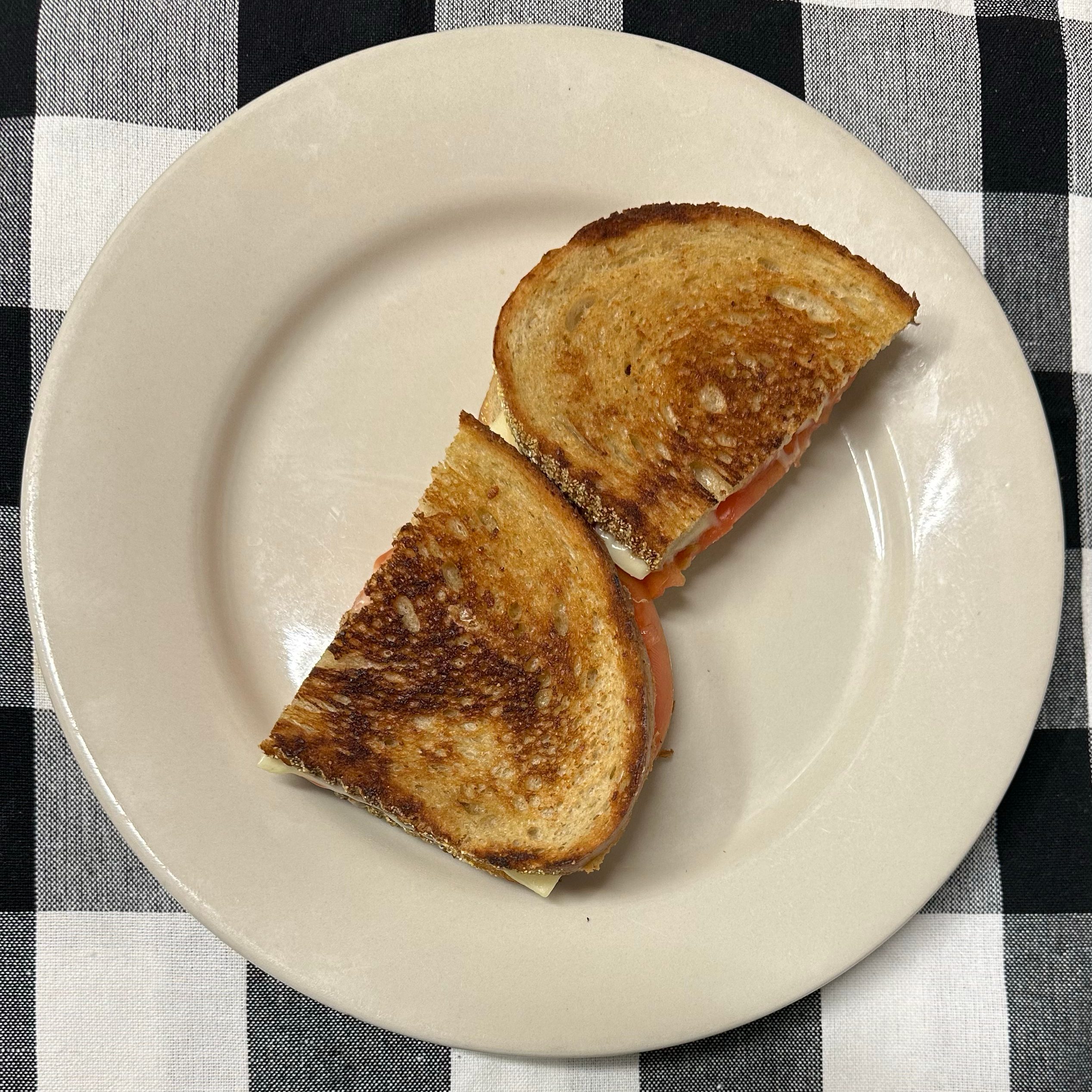 Grilled American Cheese with Tomato.