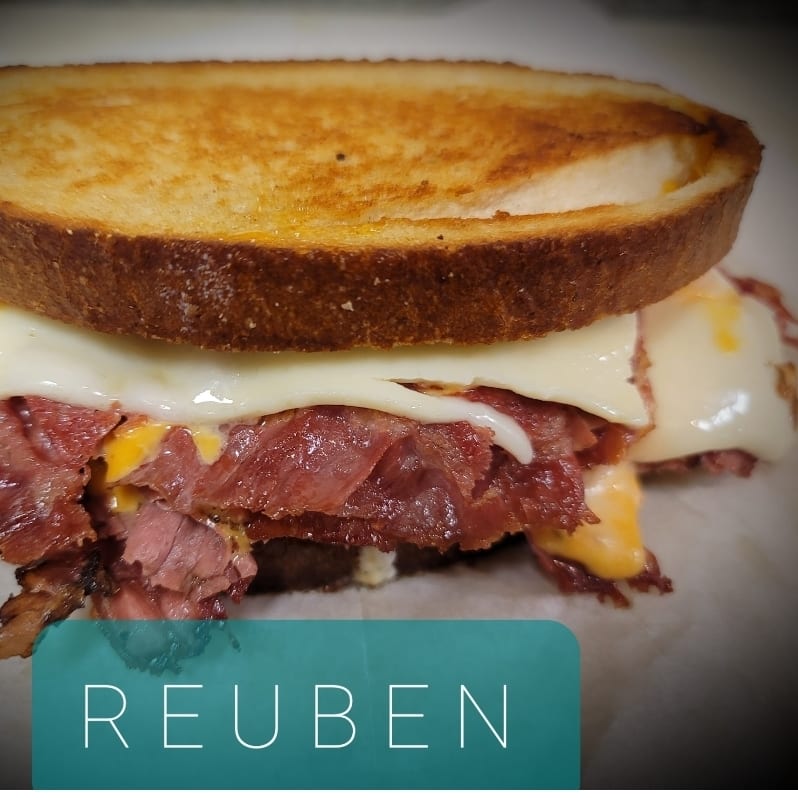 #2 Hot Corned Beef, Hot Pastrami, Swiss Sandwich.