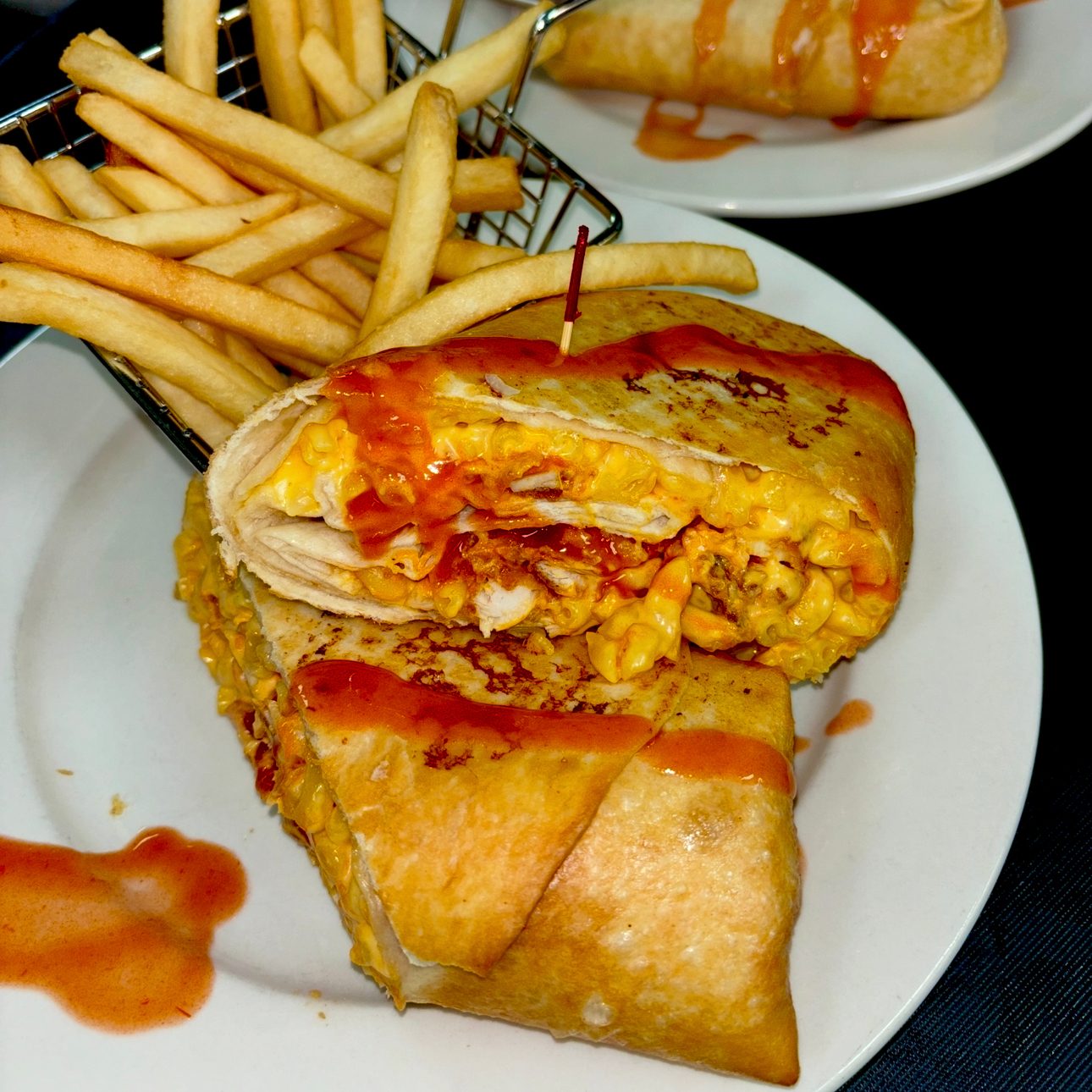 Buffalo Mac N Cheese Jumbo Wrap.