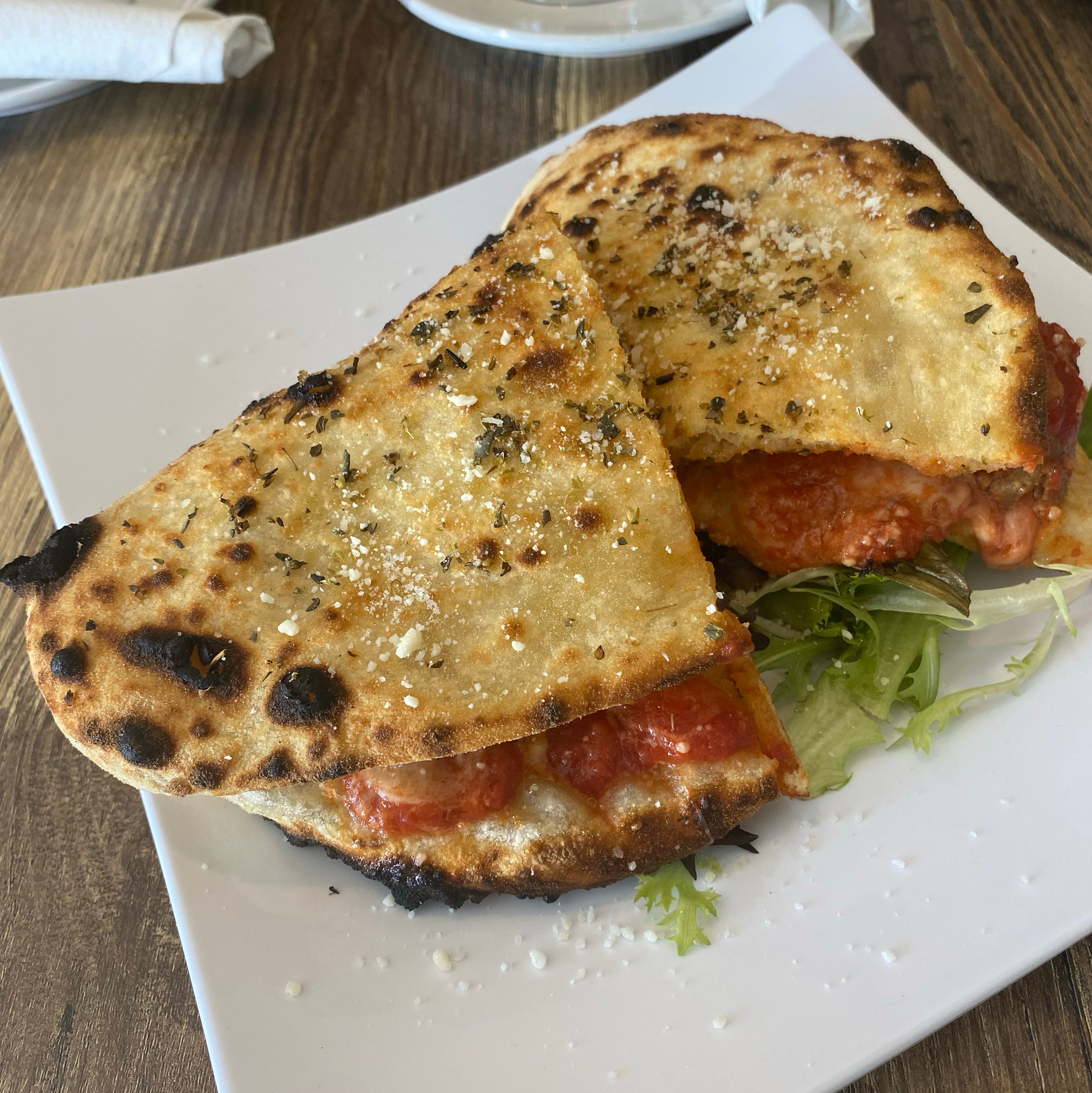 Meatball Parmigiana Sandwich.