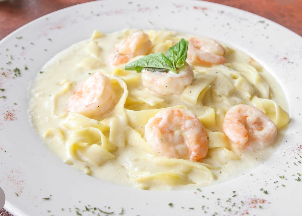 Shrimp fettuccine.