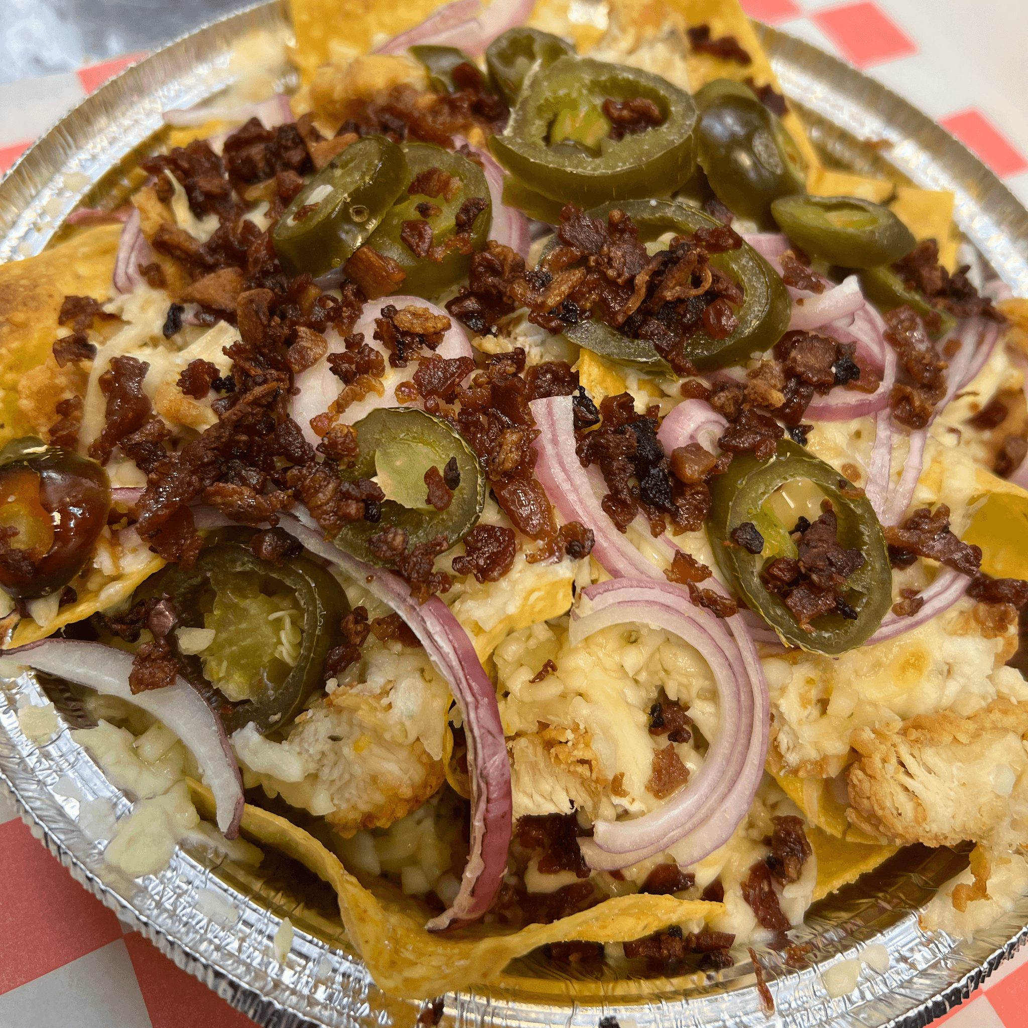 Southwest Style Chicken Nachos.