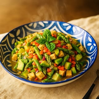 Gf - Asparagus & Avocado Salad / Gf - Ensalada de Espárragos y Aguacate / จีเอฟ - สลัดหน่อไม้ฝรั่งและอะโวคาโด