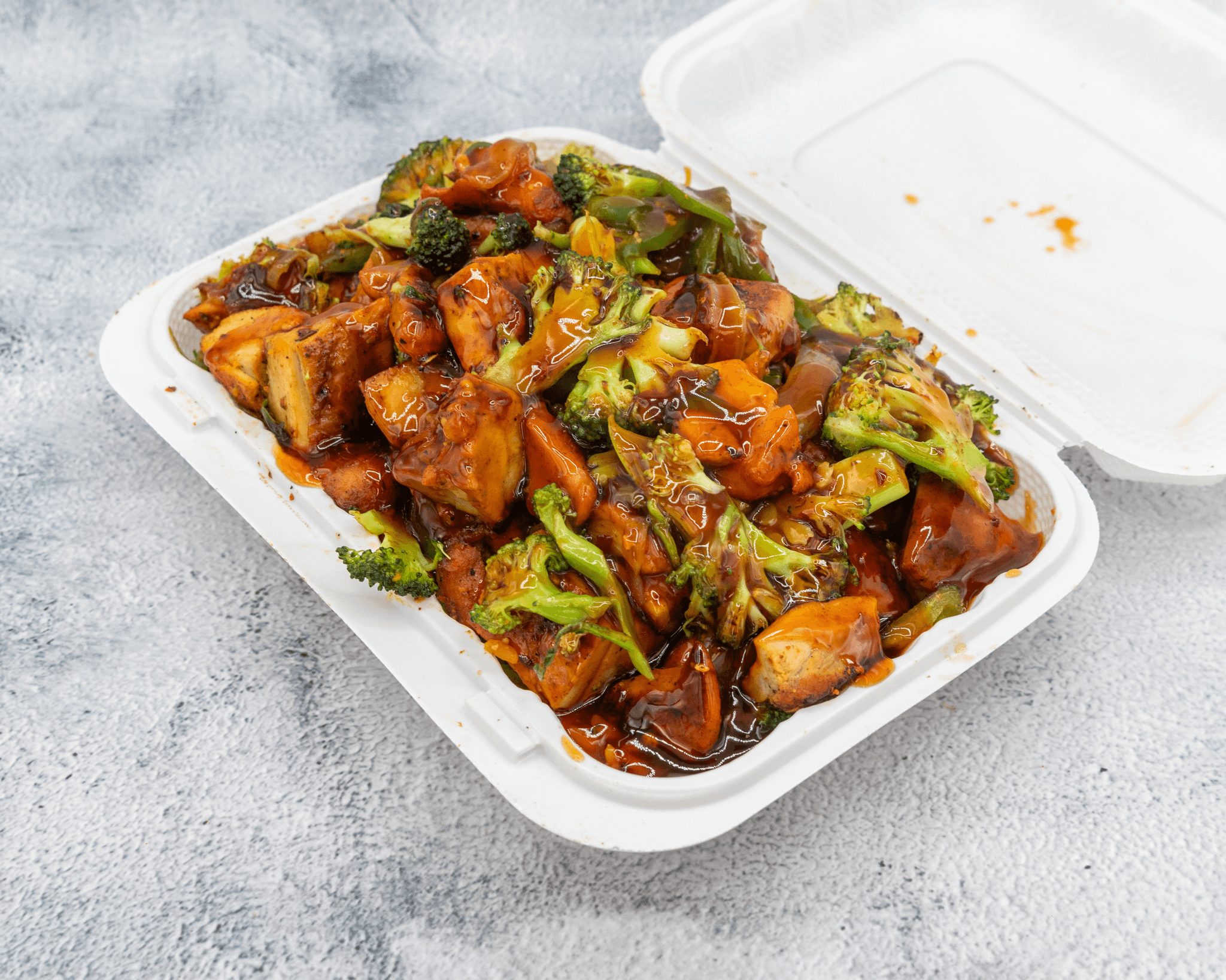 General Tso Chicken with Rice.