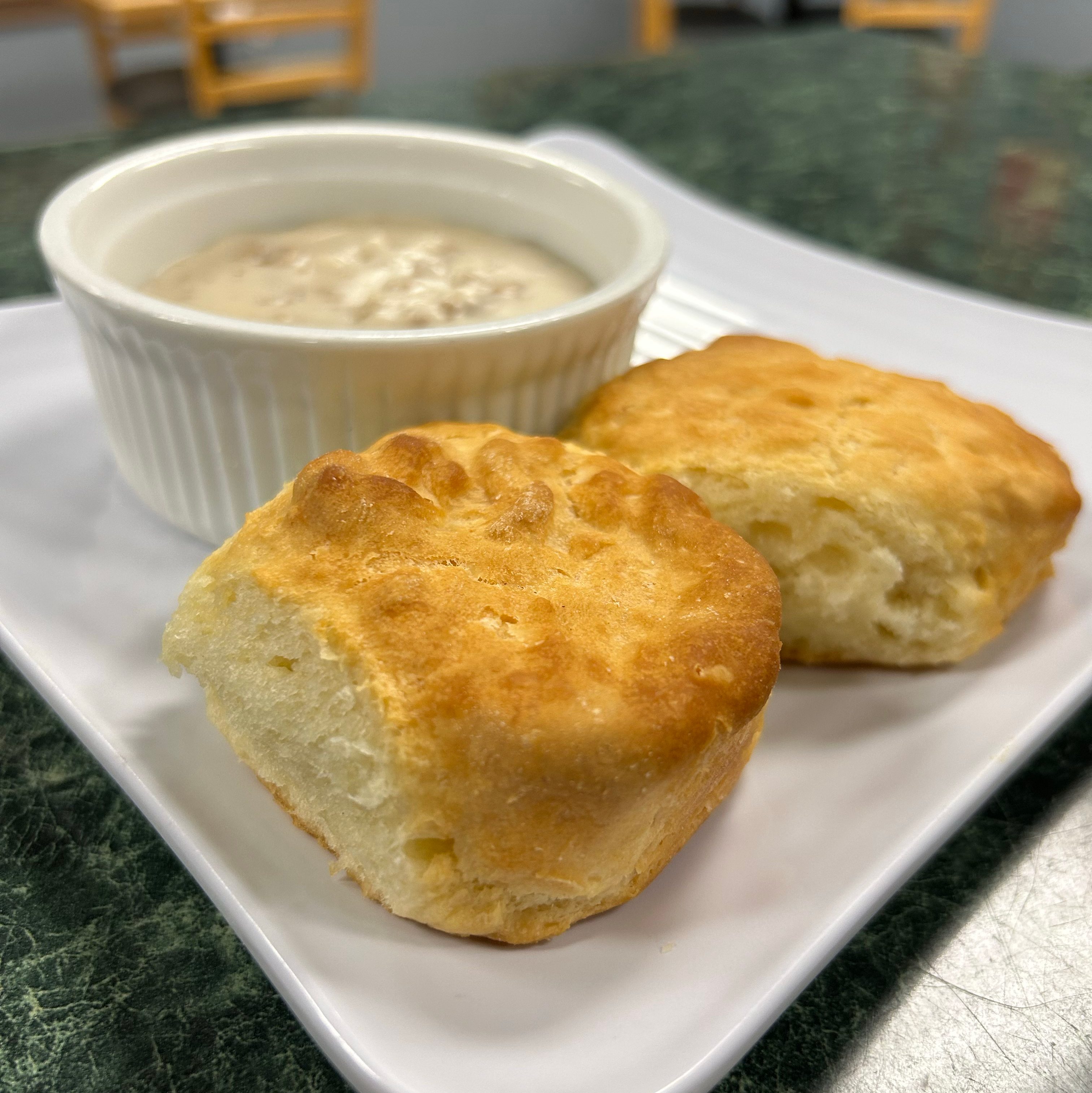 Full Order Biscuits And Sausage Gravy.