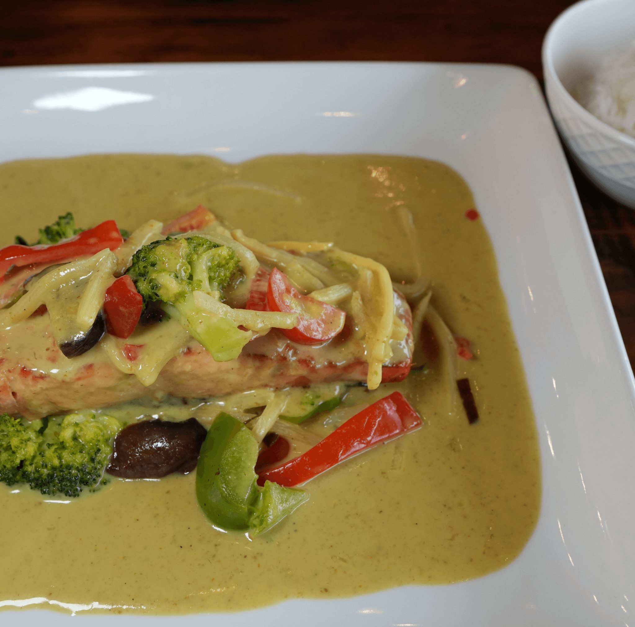Green Curry Salmon.