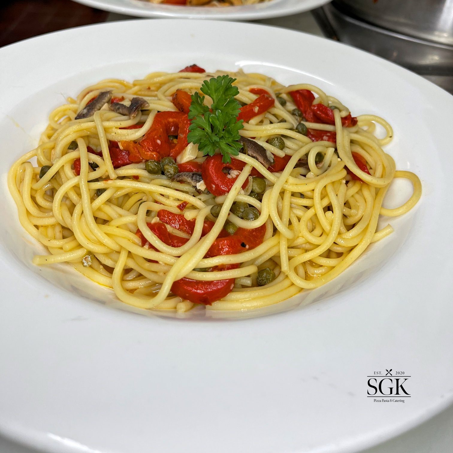 Mediterranean Spicy Spaghetti.