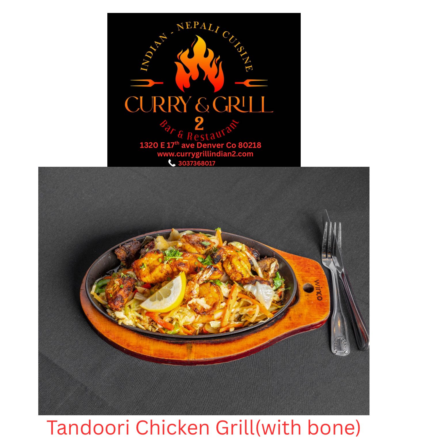 Tandoori Chicken (with bone).