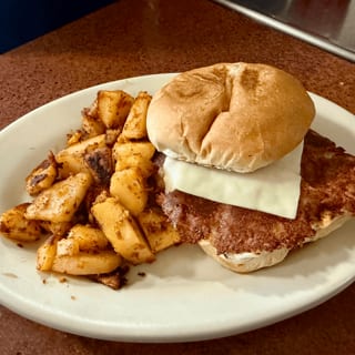 Corn Beef Hash, Egg & Cheese Sandwich