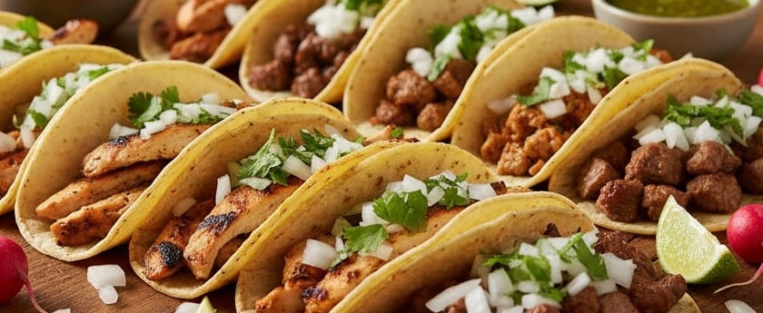 By dozen street tacos.
