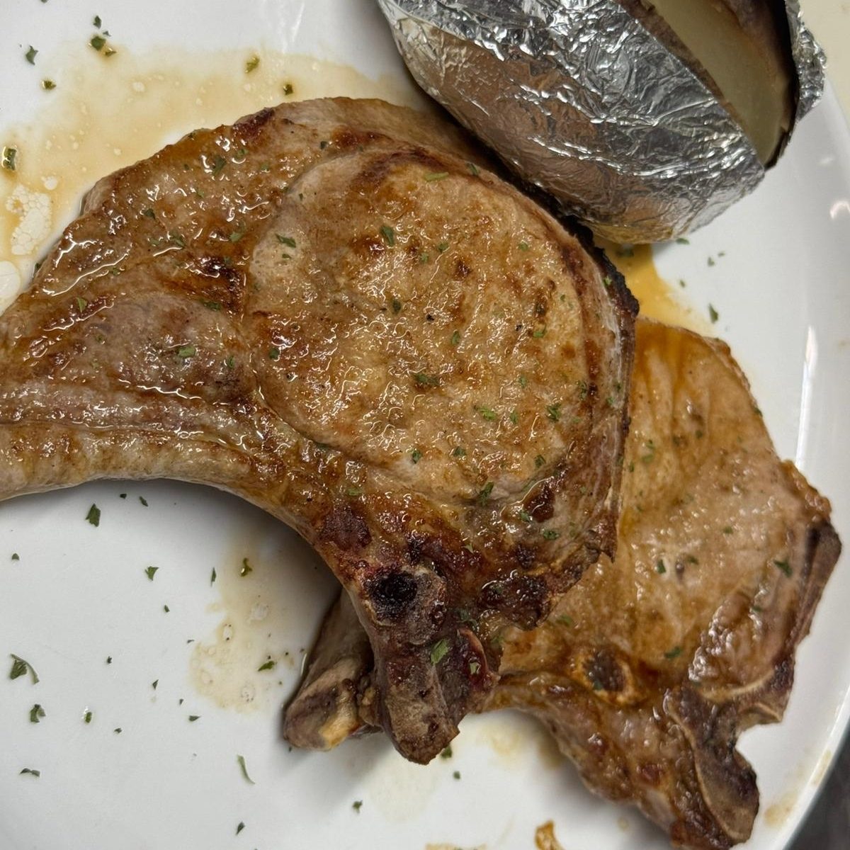 Broiled Center Cut Pork Chops.