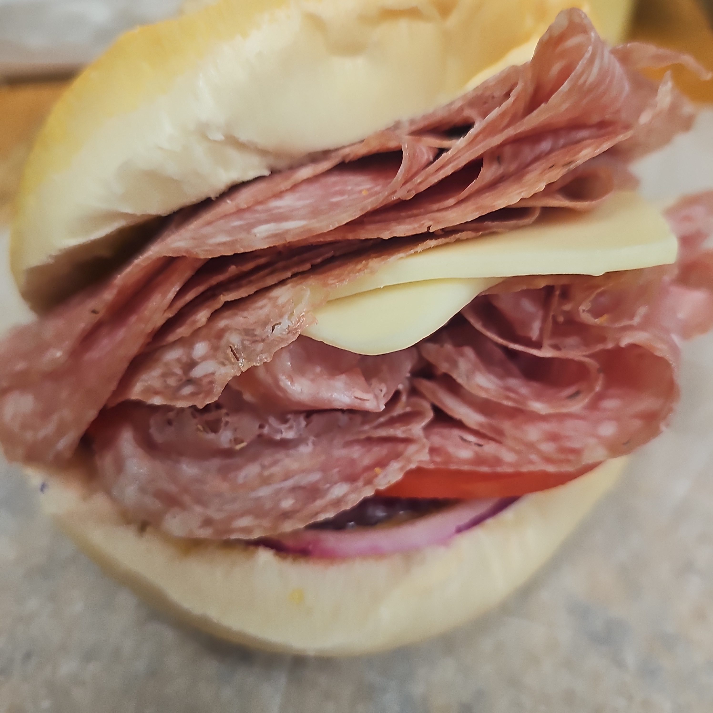 #29 Salami, Mozzarella Cheese Sandwich.