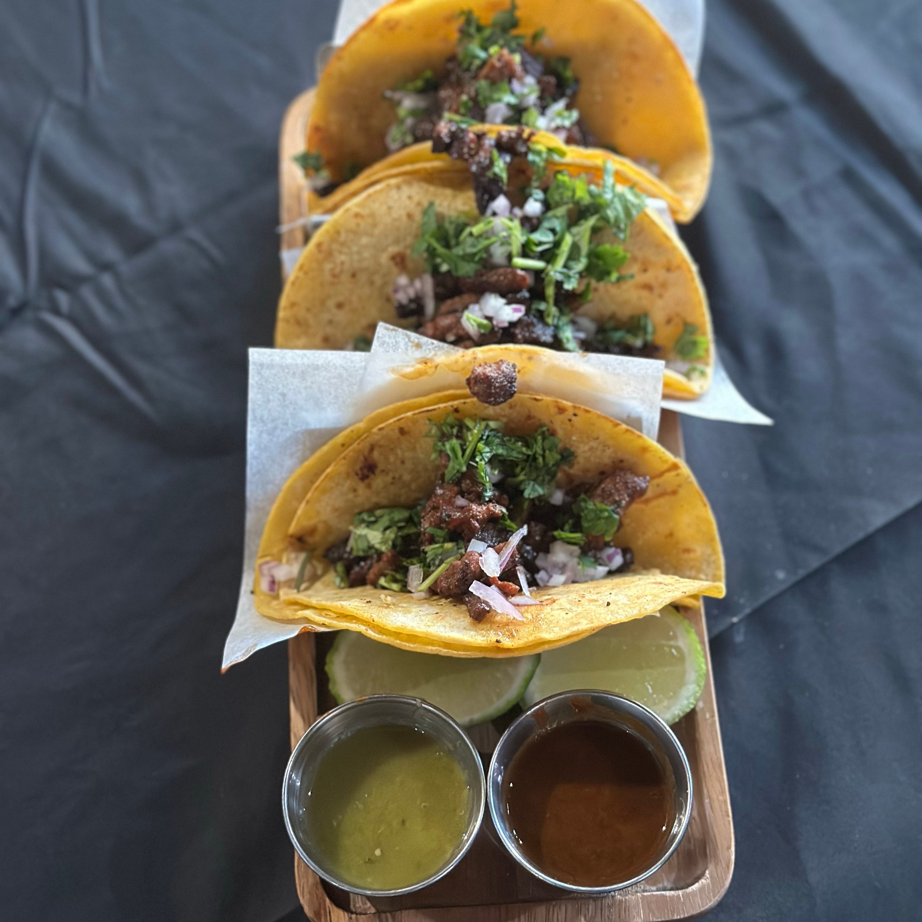 Carne Asada Tacos (grilled steak).