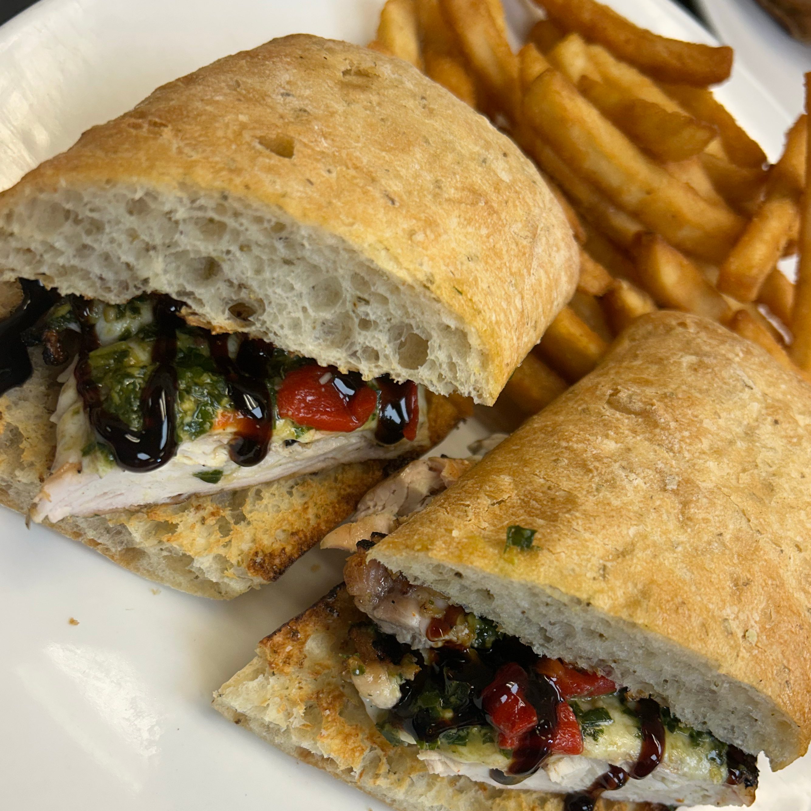 Pesto Chicken Sandwich.