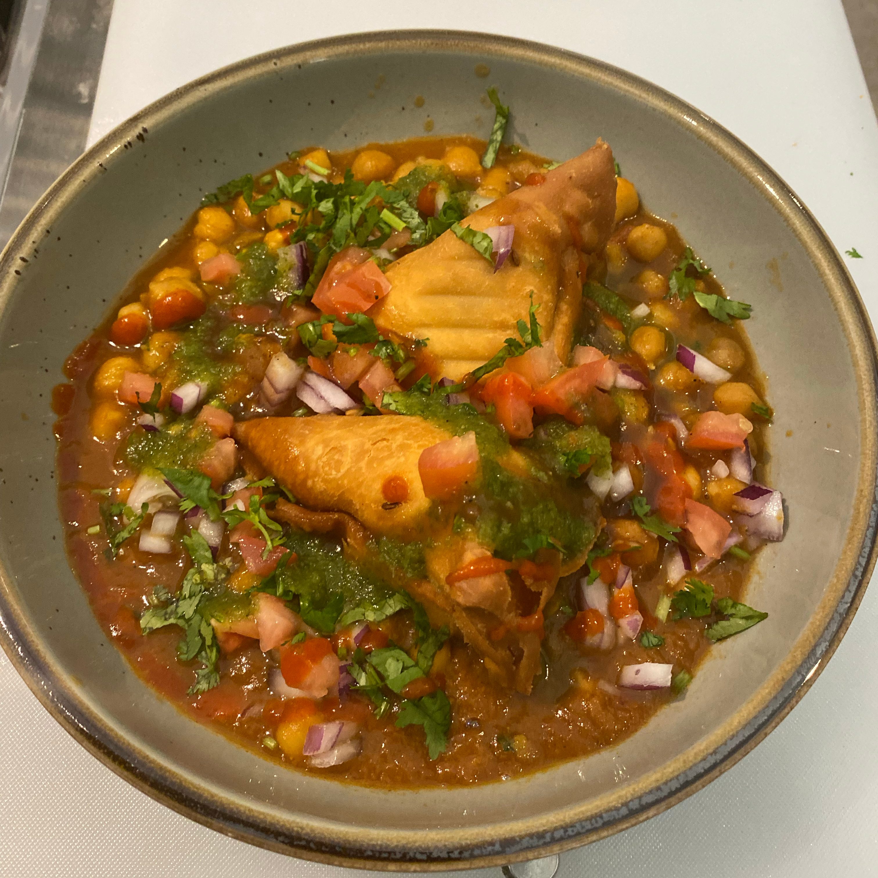 Samosa Chole Chaat.