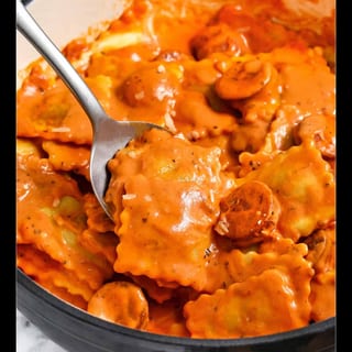 Portobello mushroom ravioli