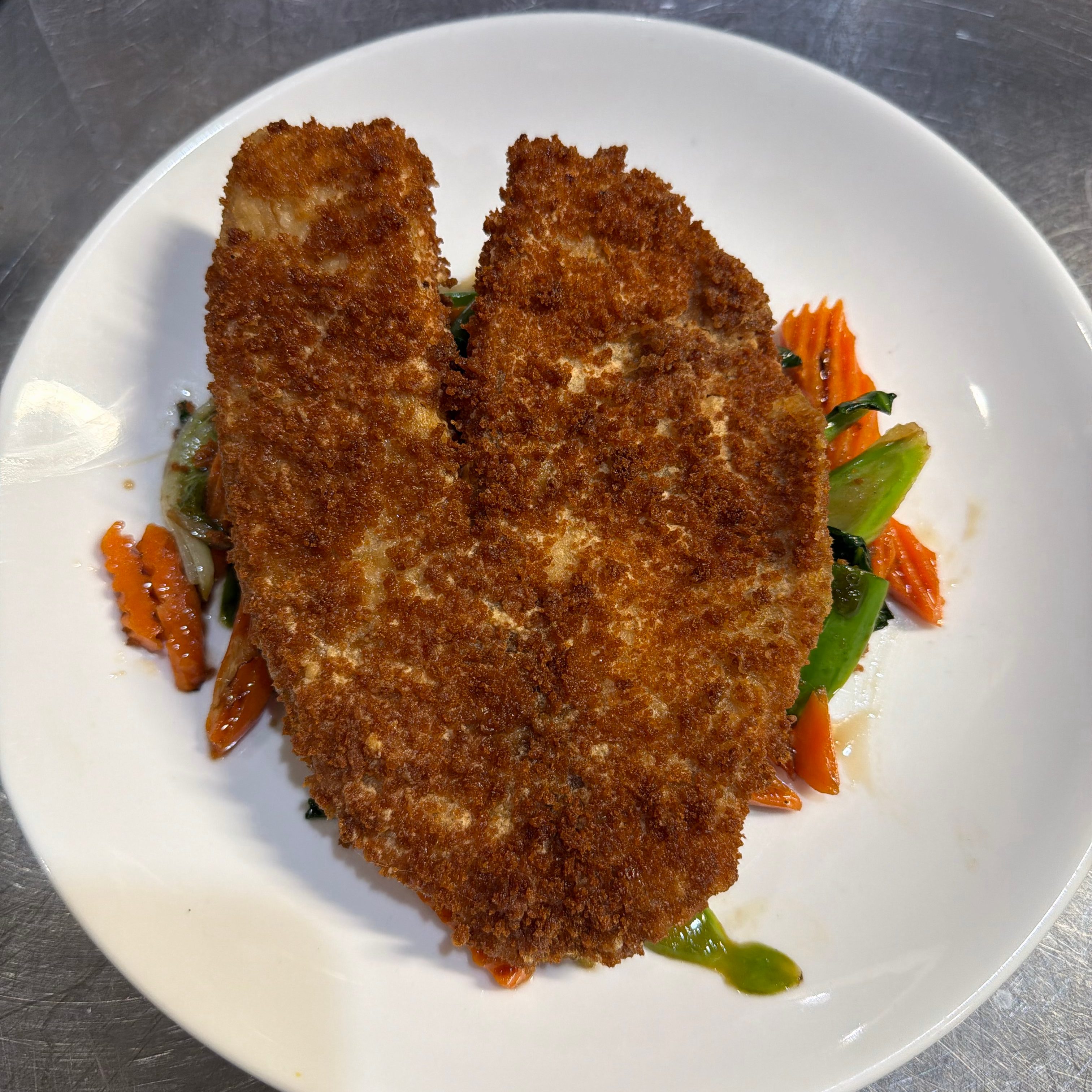 Crispy Tilapia Teriyaki.