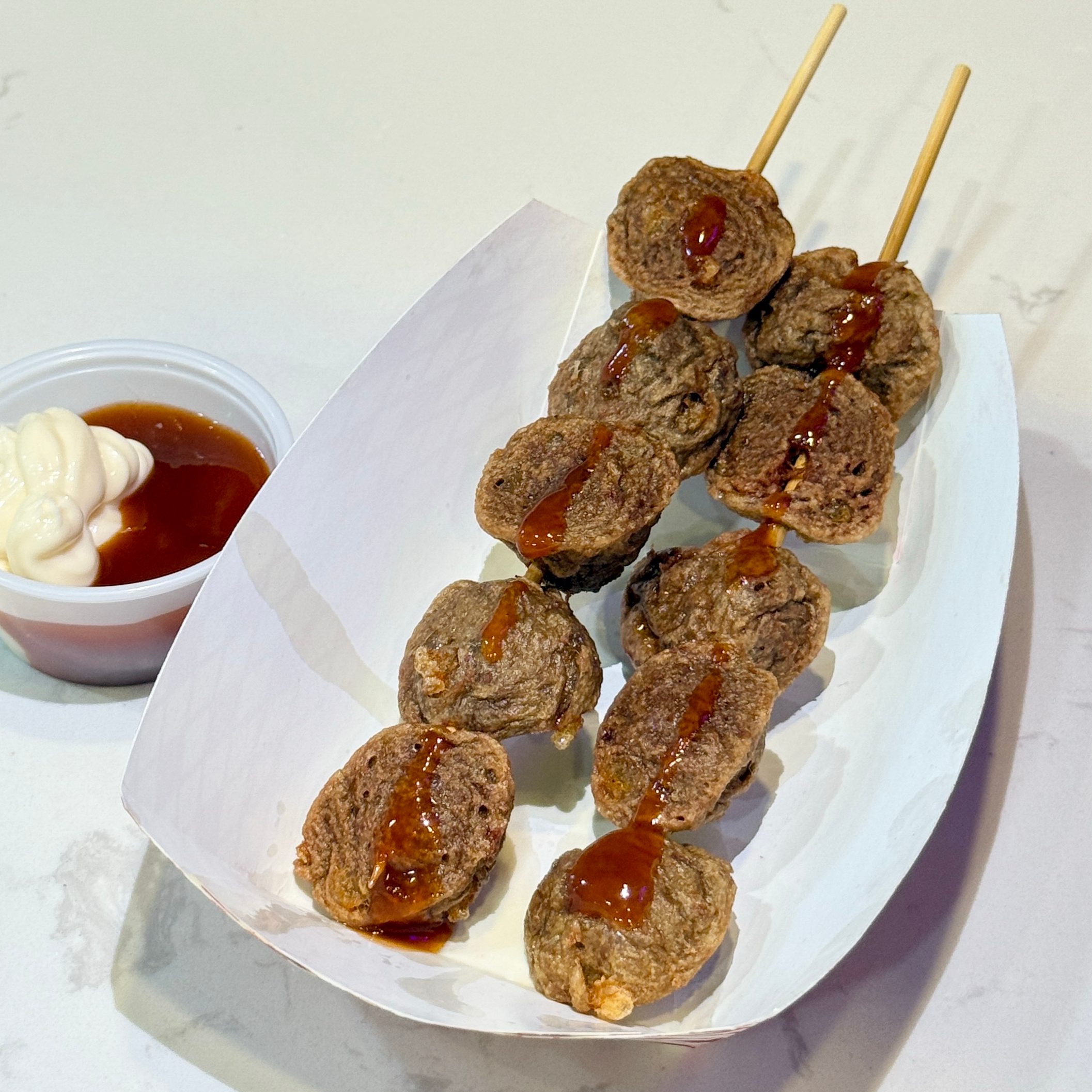 Fried Beef Balls (2 Skewers).